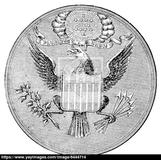 512x510 Great Seal Of The United States Of North America, Vintage Engrav
