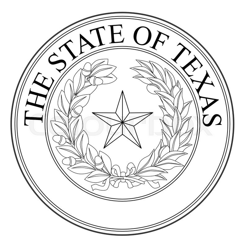 797x800 The Seal Of The United Steas Of American State Texas Black Line