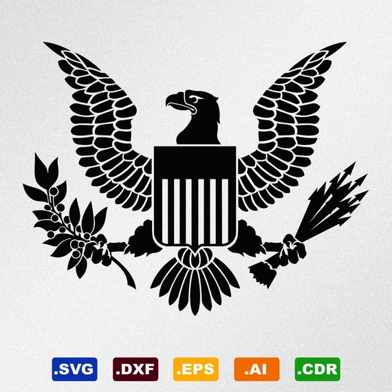 570x570 American Eagle Great Seal Symbol Emblem Coat Of Arms Svg Dxf Etsy