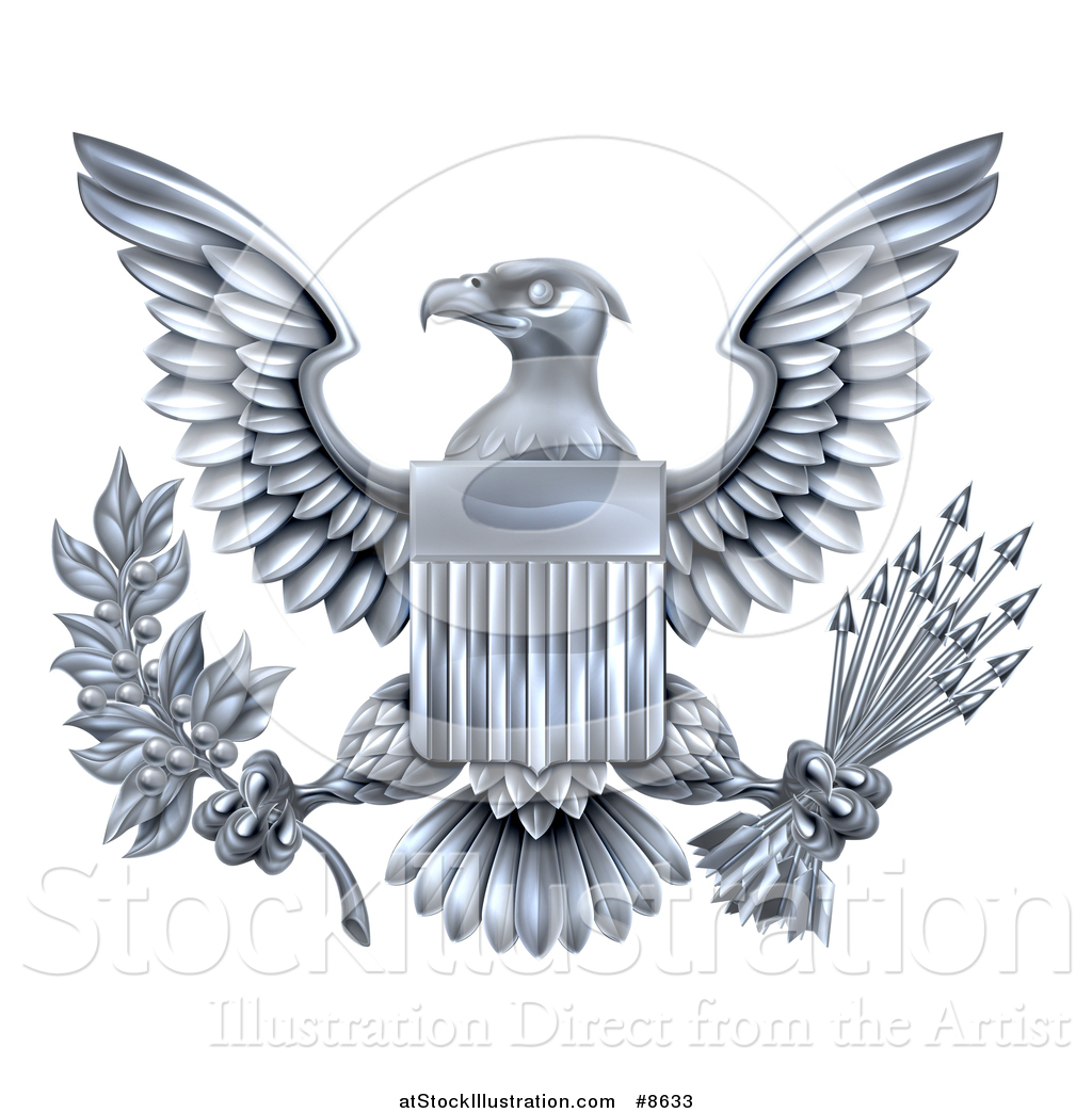1024x1044 Vector Illustration Of A Silver Great Seal Of The United States