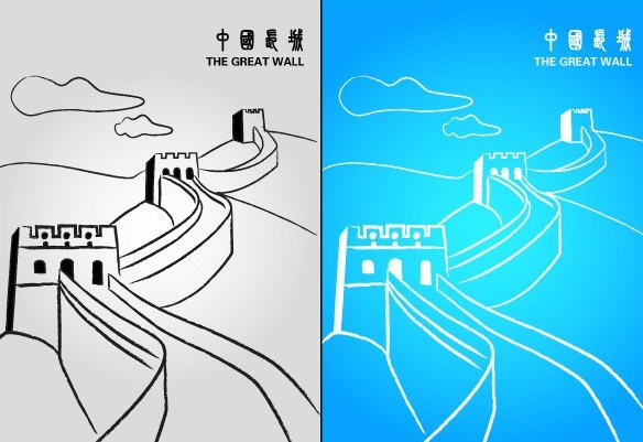 584x401 Free The Great Wall China Vector Illustration