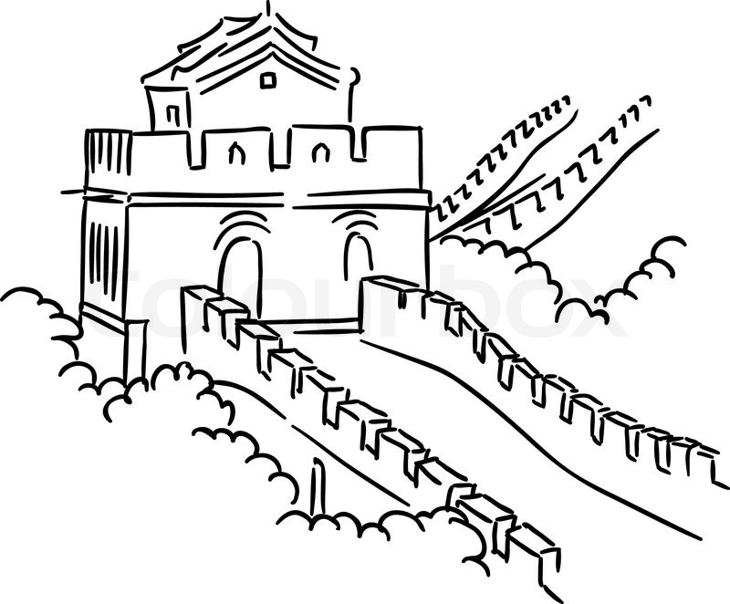 800x662 Great Wall In China Stock Vector Colourbox