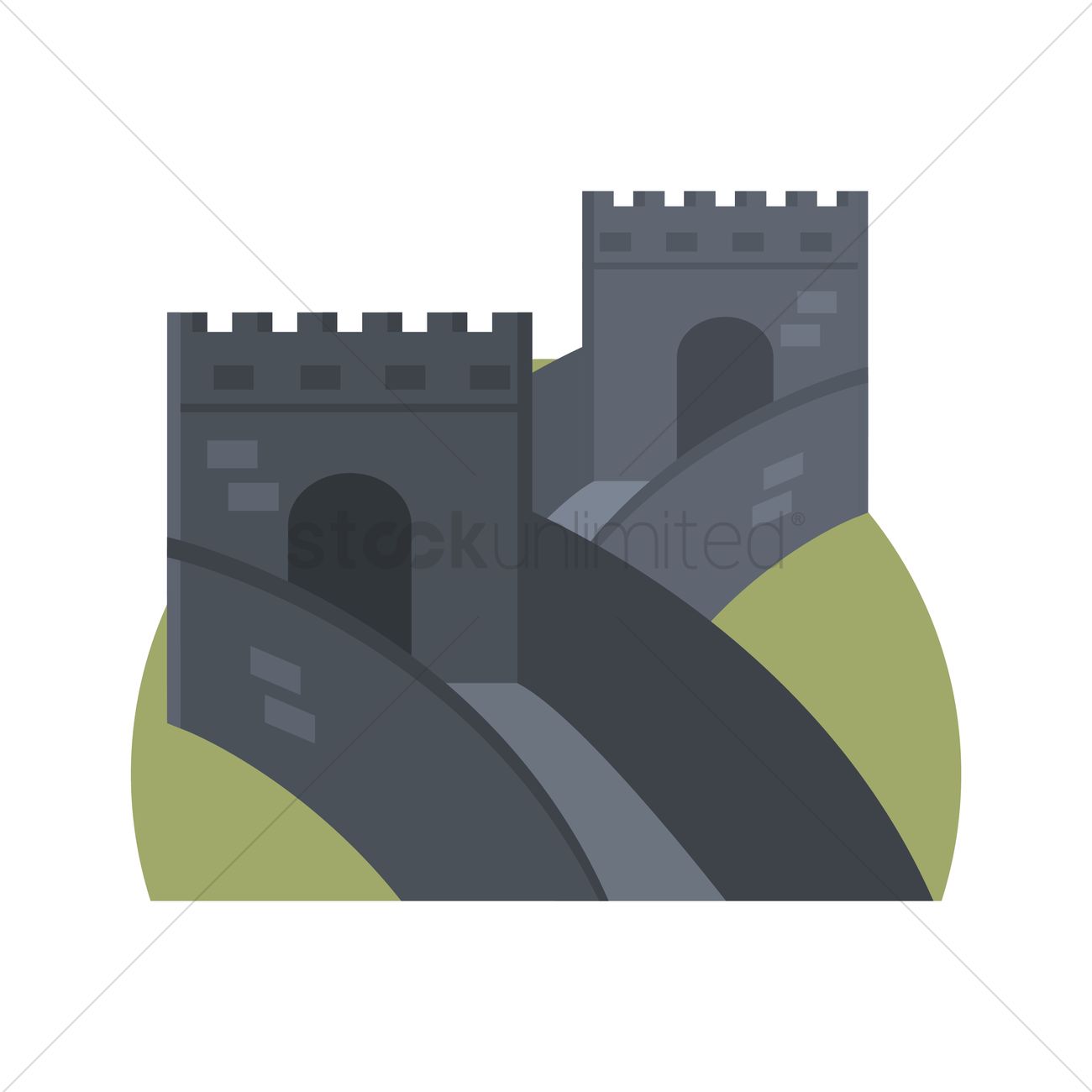 1300x1300 Great Wall Of China Vector Image