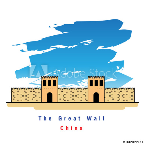 500x500 Illustrator Of Great Wall Of China. Vector Illustration