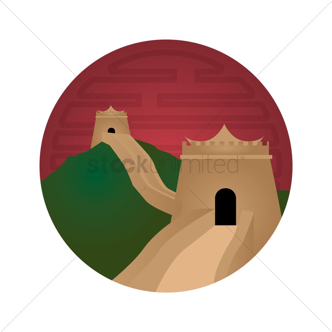 1300x1300 The Great Wall Of China Vector Image