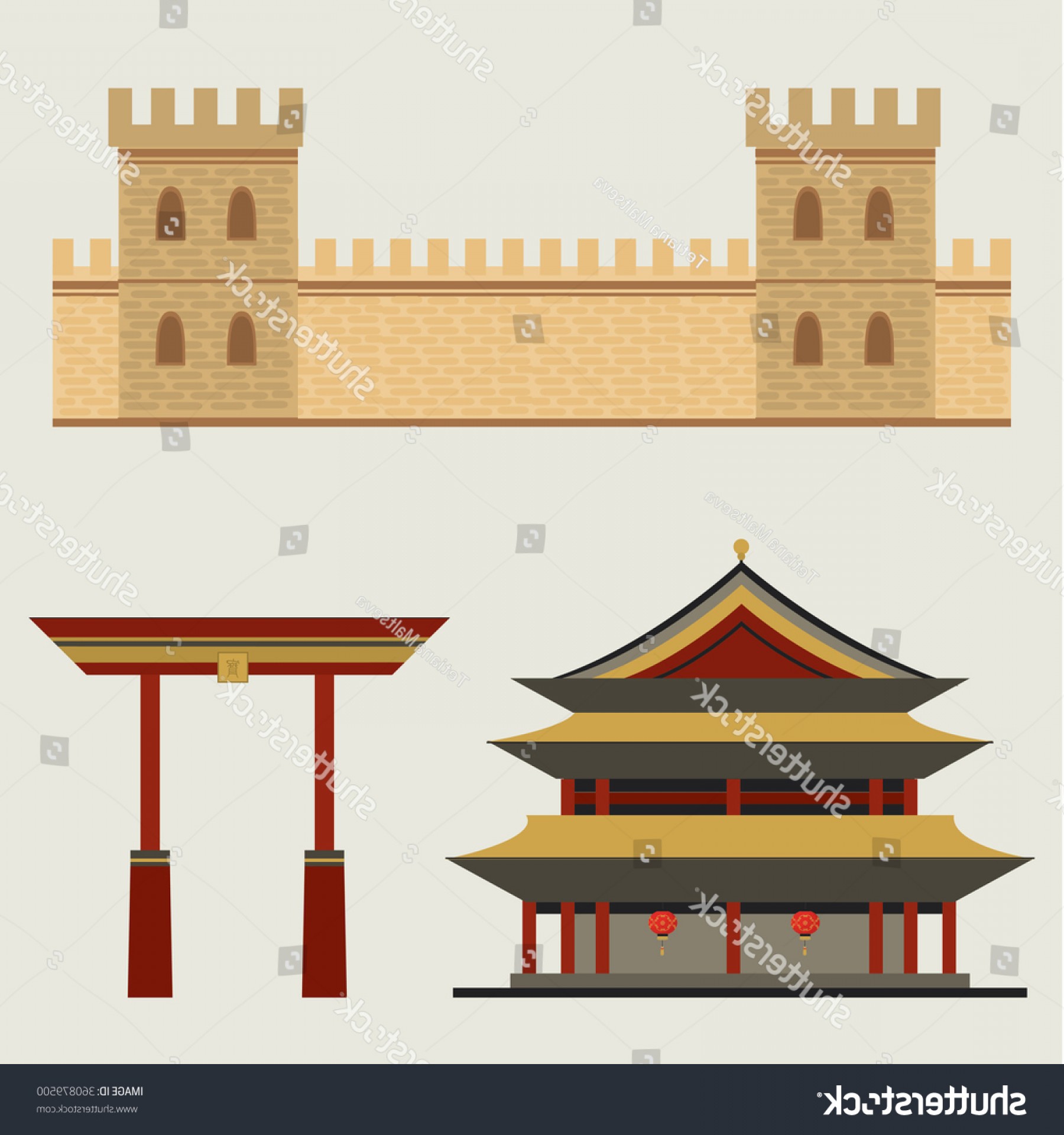 1800x1920 Chinese Architecture Great Wall China Vector Arenawp