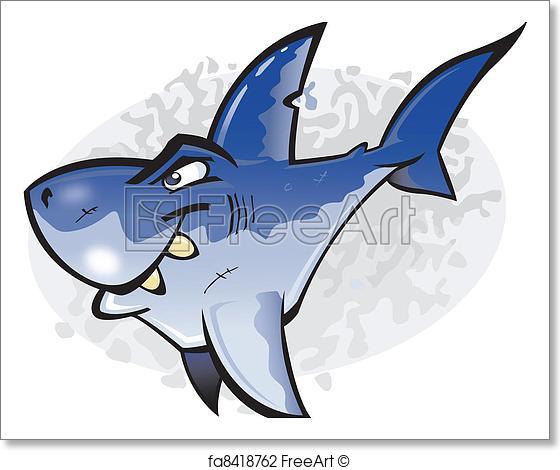 560x470 Free Art Print Of Cartoon Great White Shark. A Cartoon Vector
