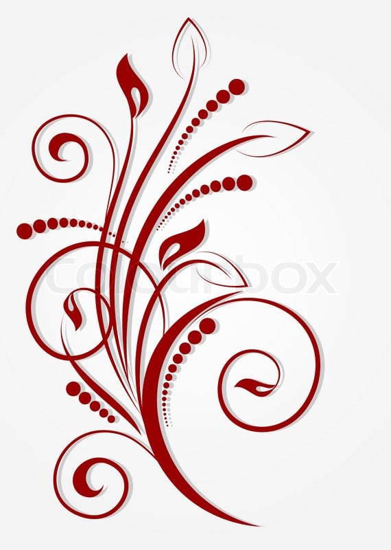 570x800 Floral Pattern With Decorative Branch Stock Vector Colourbox