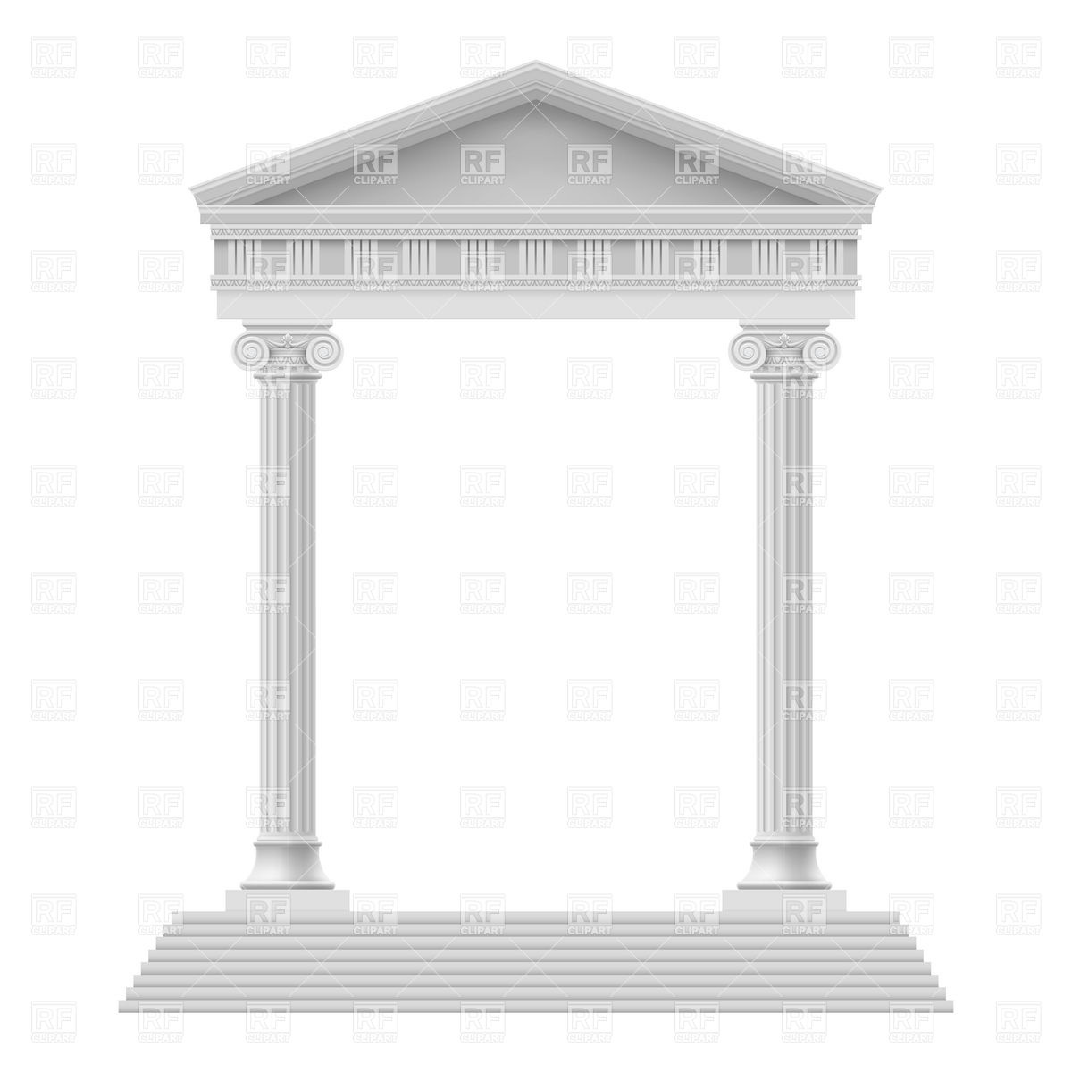1200x1200 Ancient Roman Temple With Columns Vector Image Vector Artwork Of