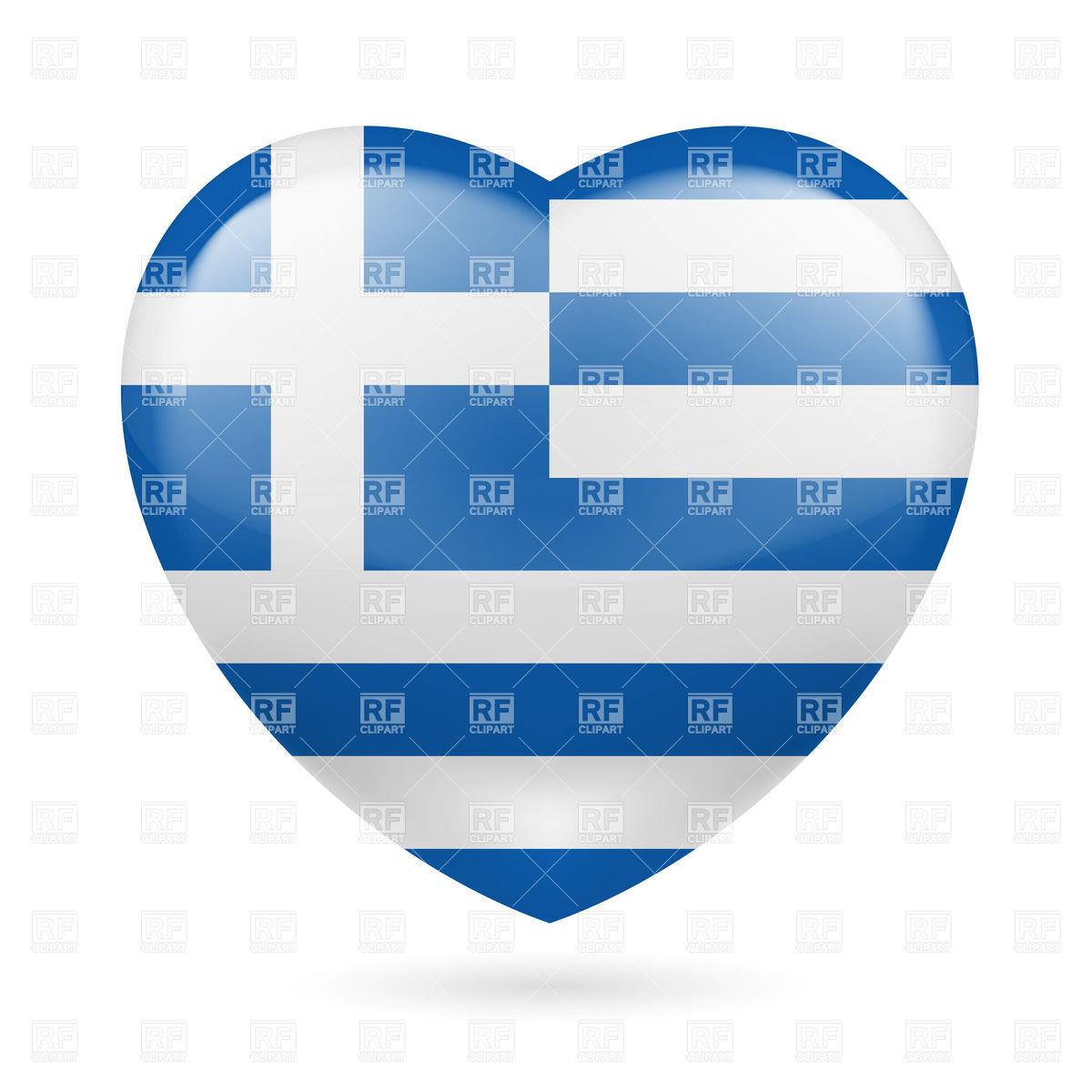 1200x1200 Heart With Greek Flag Colors. I Love Greece Vector Image Vector