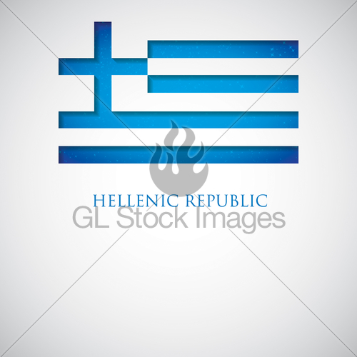 500x500 Cut Out Greek Flag Card In Vector Format. Gl Stock Images