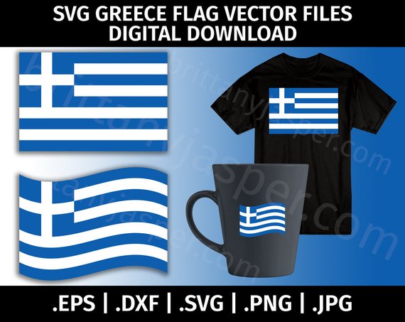 570x453 Greece Flag Svg Vector Clip Art Cutting Files For Cricut Etsy