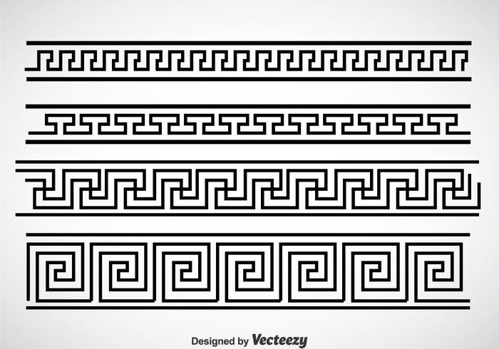 700x490 Greek Key Black Border Vector Sets