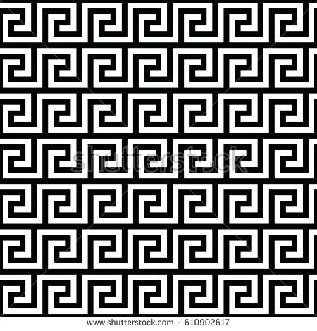 450x470 Greek Key Pattern Wedding Rings Ancient Seamless Borders Stock