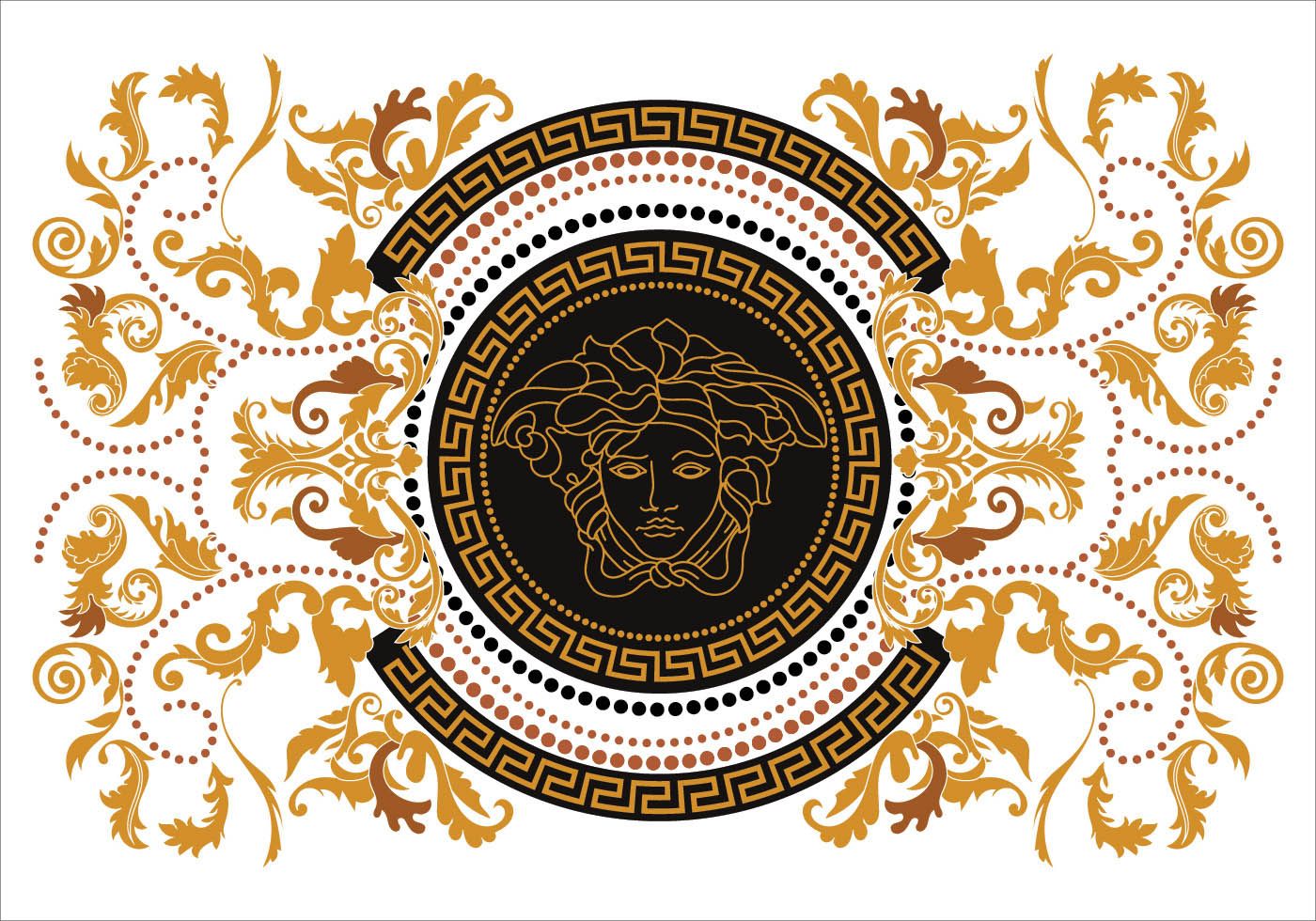 1400x980 Modern Border Vector Illustration Versace Style With Gold Vintage