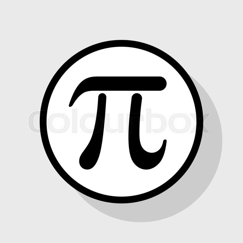 800x800 Pi Greek Letter Sign. Vector. Flat Black Icon In White Circle With