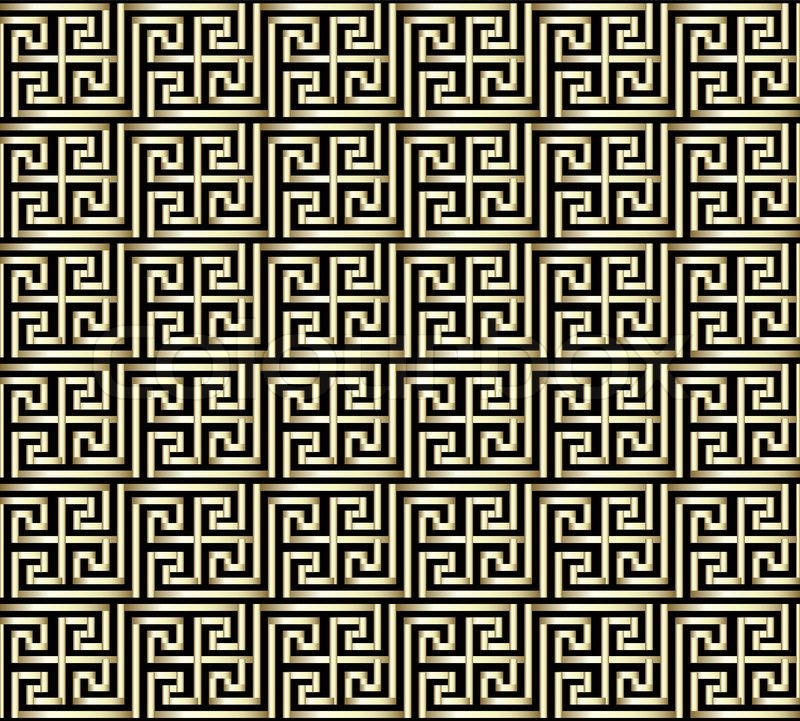 800x721 Seamless Golden Greek Key Pattern Stock Vector Colourbox