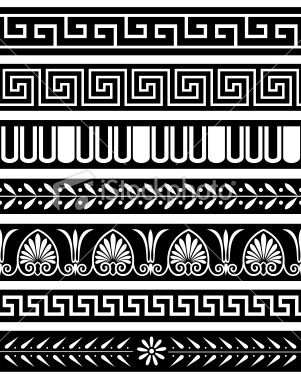 301x380 Antique Greece Style Borders. Repeat Seamlessly. Mediterannean