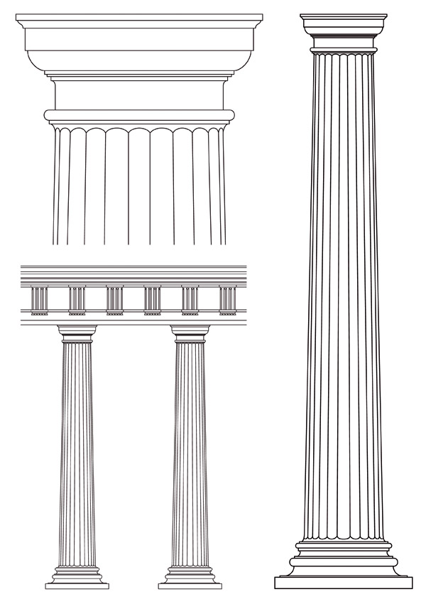 600x850 European Pillar Vector Free Vector 4vector