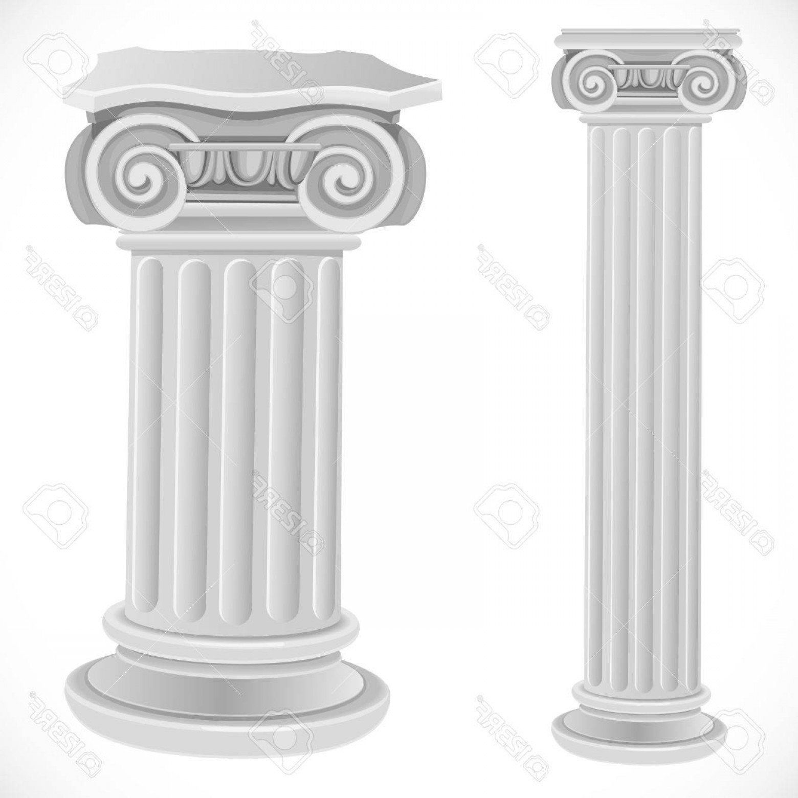 1560x1560 Photostock Vector Classical Greek Or Roman Ionic White Column