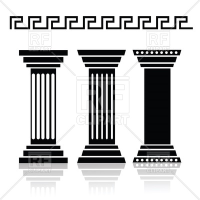 400x400 Silhouettes Of Ancient Columns And Greek Pattern Vector Image