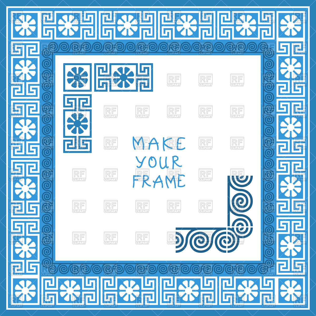 1200x1200 Frame With Blue Greek Ornament