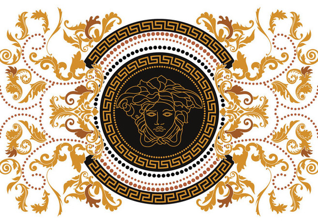 632x443 Modern Border Vector Illustration Versace Style With Gold Vintage