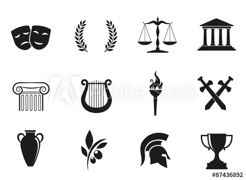 500x366 Ancient, Greek, Vector Icon Set.