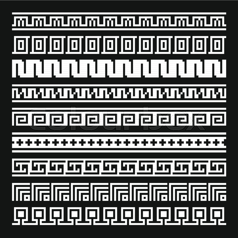 800x800 Old Mediterranean Greek Vector Pattern Repetitive Horizontal