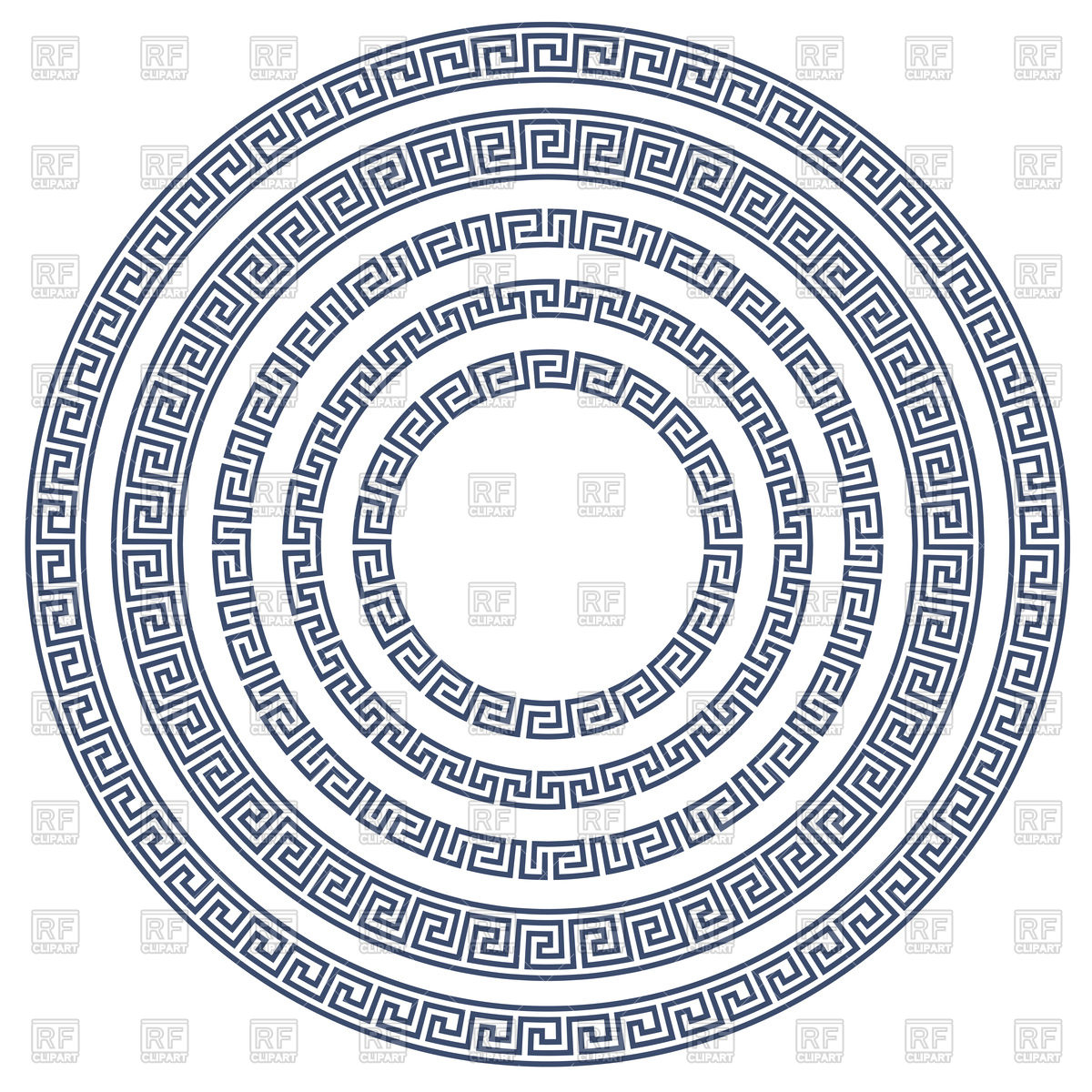 1200x1200 Round Frame With Greek Pattern Vector Image Vector Artwork Of