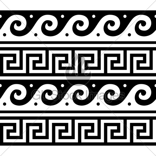 500x500 Ancient Vector Greek Seamless Pattern Traditional Waves A... Gl