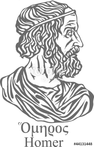 320x500 Ancient Greek Poet Homer. Stock Image And Royalty Free Vector