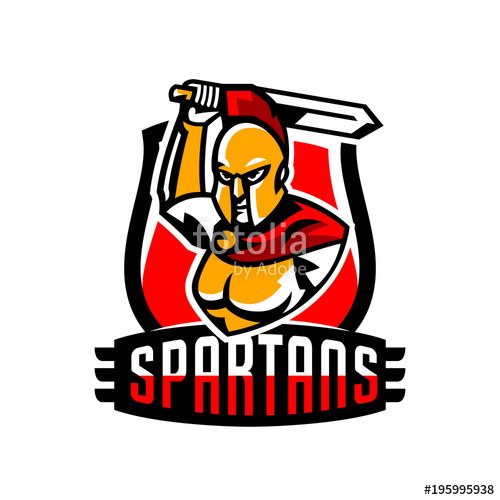 500x500 Emblem, Logo, Badge, Spartan With A Sword. Ancient Greek Warrior