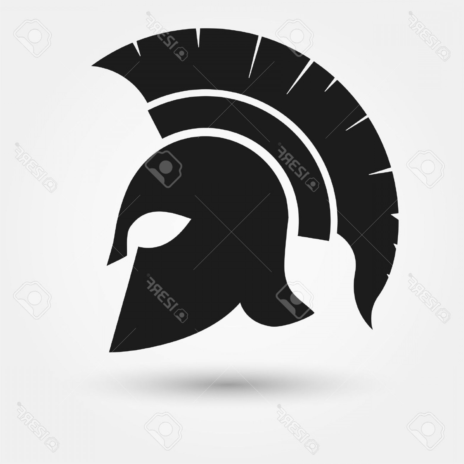 1560x1560 Photostock Vector Spartan Helmet Silhouette Greek Warrior