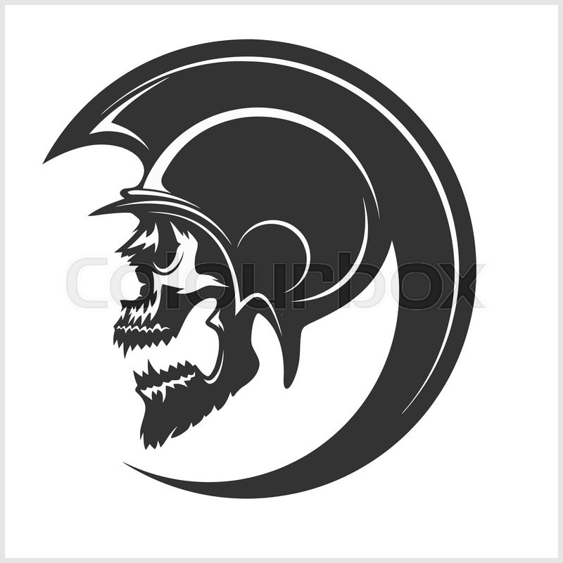 800x800 Spartan Skull And Helmet Silhouette, Greek Warrior