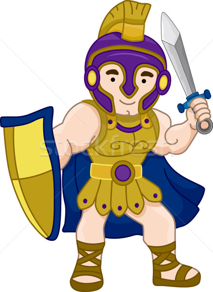 438x600 Ancient Greek Warrior Vector Illustration Lenm ( 2572403