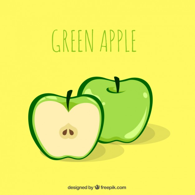 626x626 Green Apple Illustration Vector Premium Download