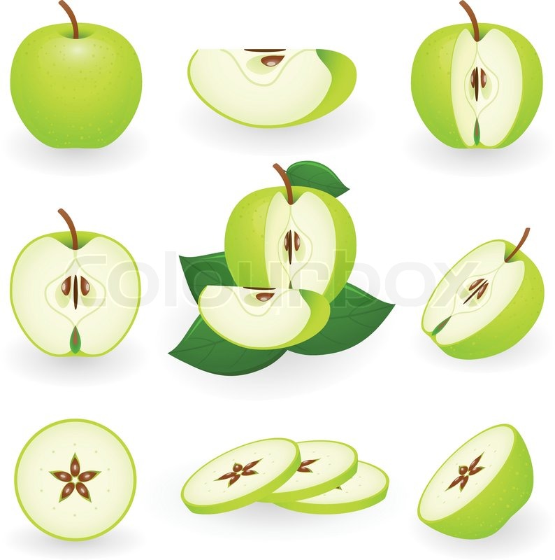 794x800 Vector Illustration Of Green Apple Stock Vector Colourbox
