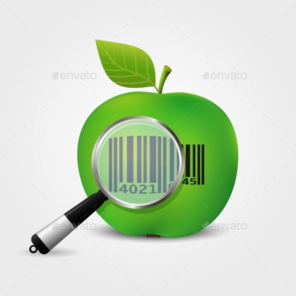 590x590 Checking Bar Code On Green Apple Vector By Fad86 Graphicriver