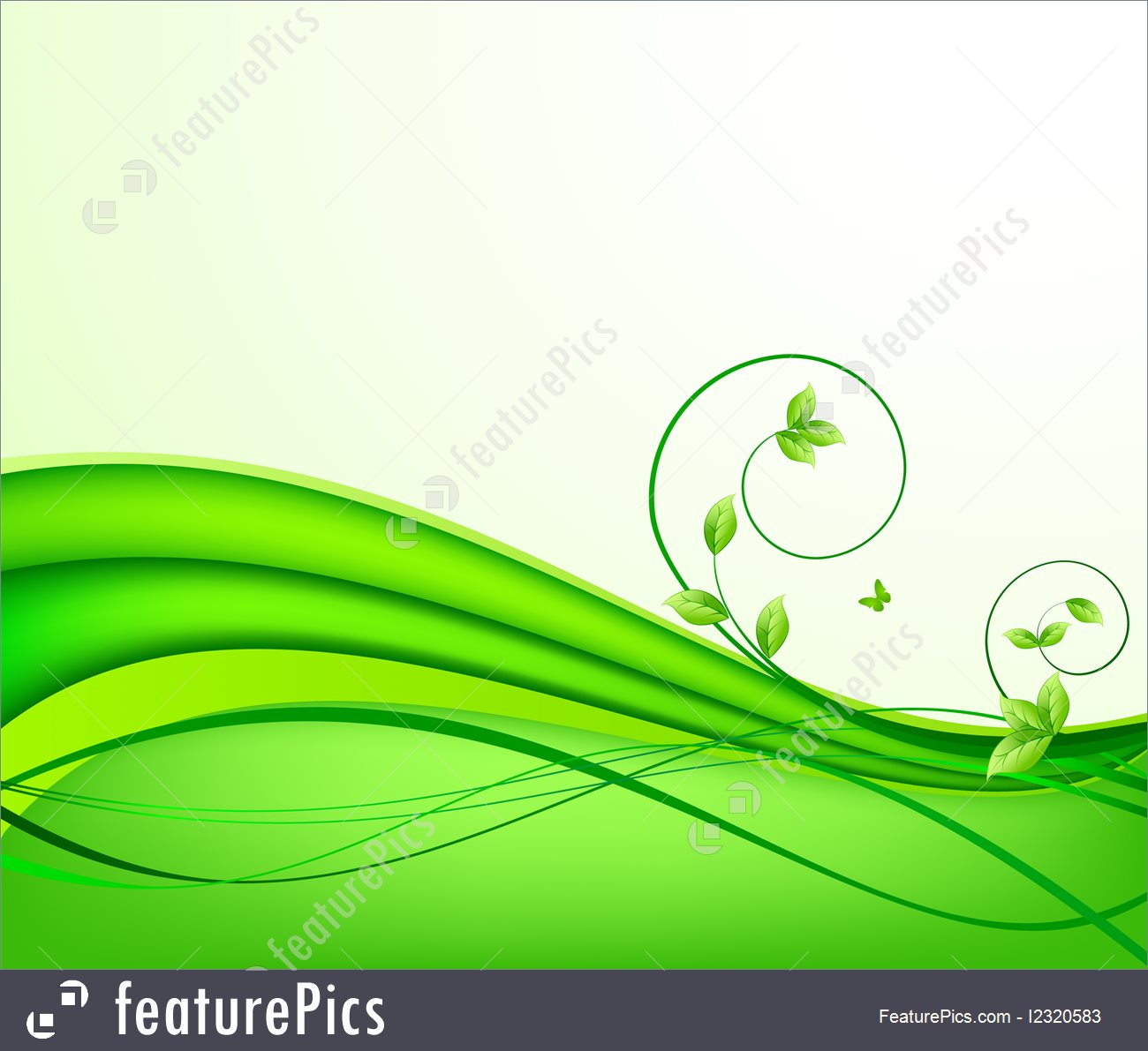 1300x1191 Abstract Floral Green Background Vector