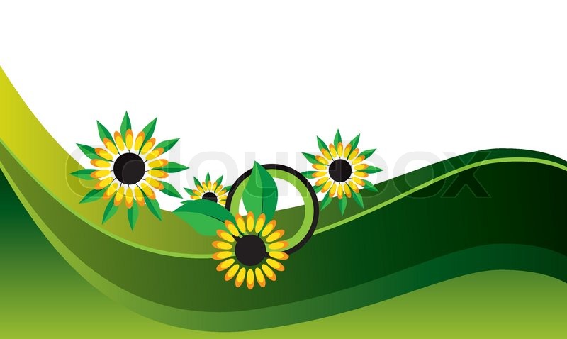 800x478 Yellow Flowers On A Green Background. Vector Illustration Stock