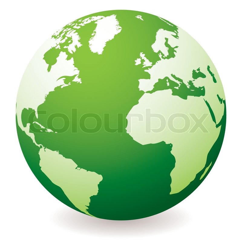 800x800 Green Planet Earth Showing A Green Globe With Drop Shadow Stock
