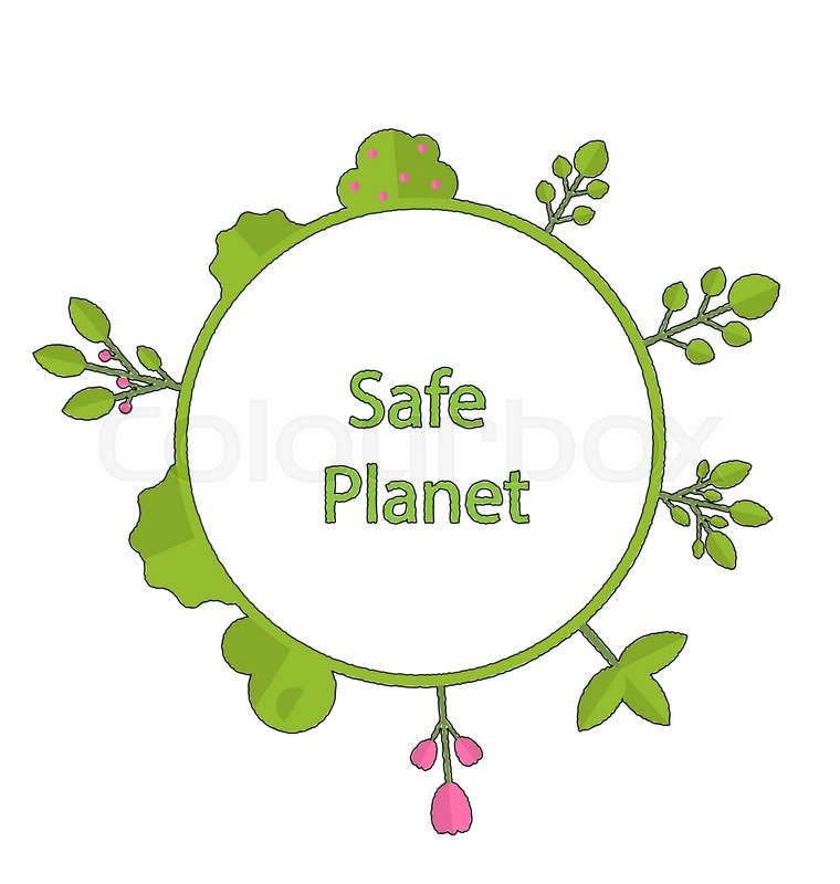 760x800 Drawing Doodle Frame In Form Circle Green Earth On Surface Tree