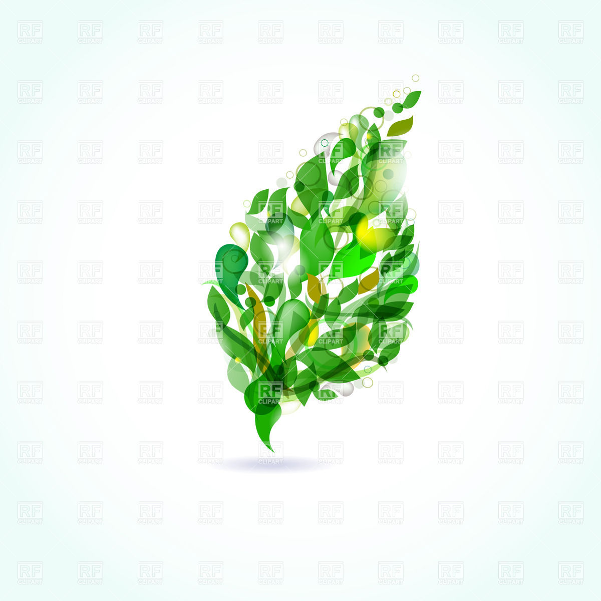 1200x1200 Abstract Ornate Green Leaf Vector Image Vector Artwork Of Plants