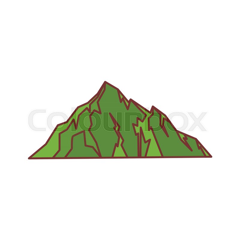 800x800 Green Hill Mountain Icon. Cartoon Illustration Of Mountain Vector