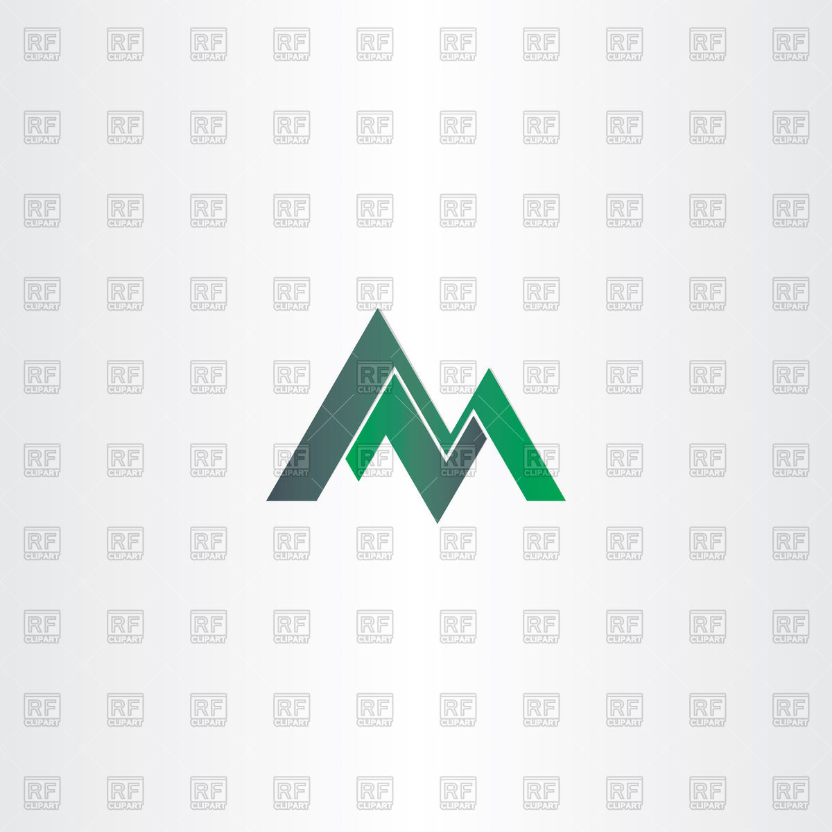 1200x1200 Letter M Green Mountain Icon Vector Image Vector Artwork Of