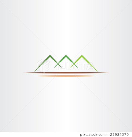 450x468 Simple Stylized Green Mountain Vector Icon Design