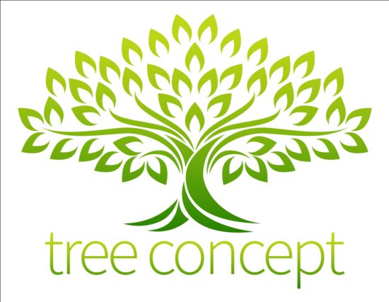 550x427 Green Tree Logos Vector Graphic 05 Free Download
