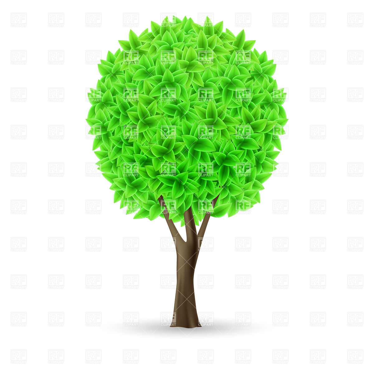1200x1200 Green Tree On White Background. Organic Eco Symbol Vector Image
