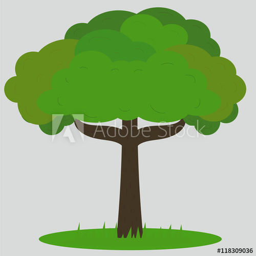 500x500 Lush Green Tree Vector, Illustration With Beautiful Details, Art
